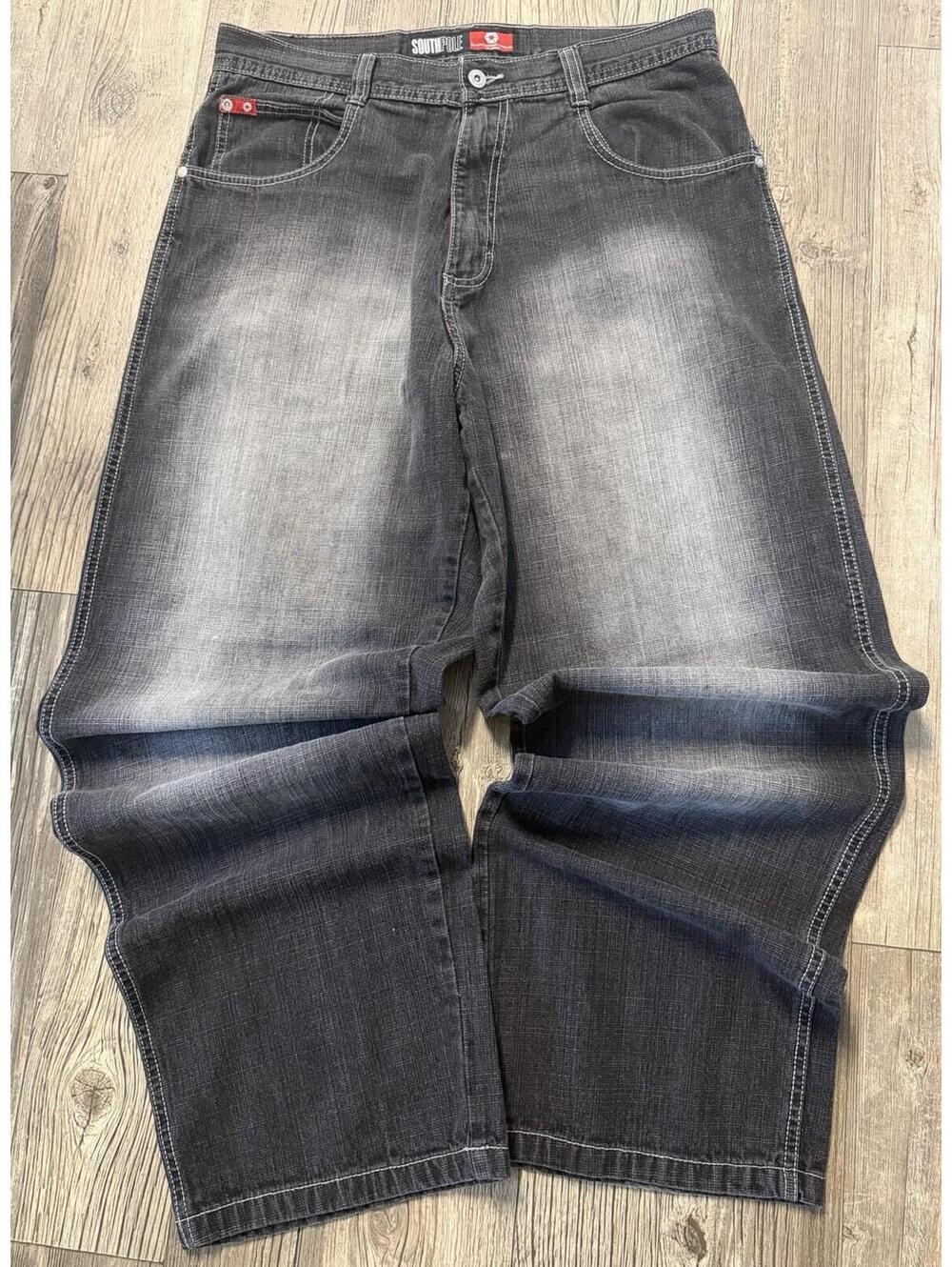 Vintage Y2K Southpole Red Tab Jeans Size 34 Black Baggy